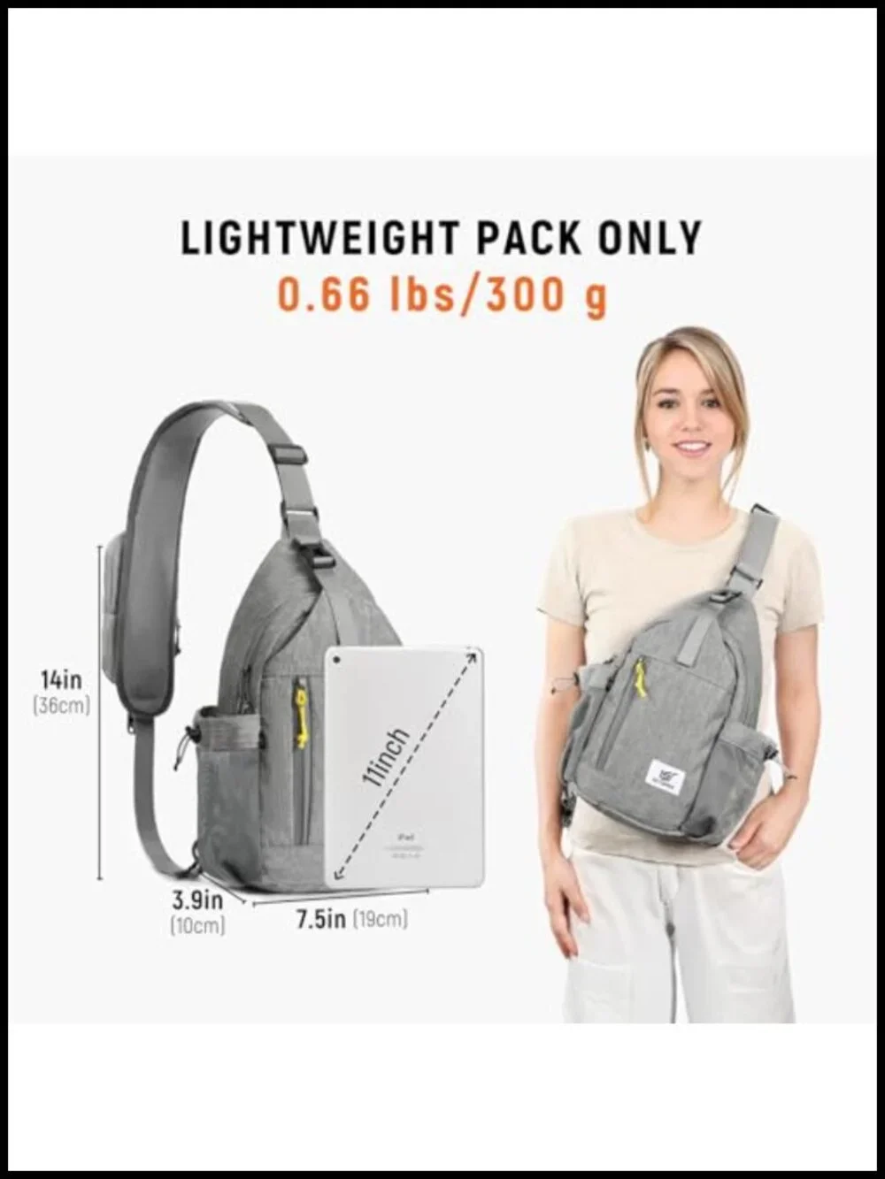 Anti-Theft Sling Backpack RFID Crossbody Bag Travel Shoulder Daypack